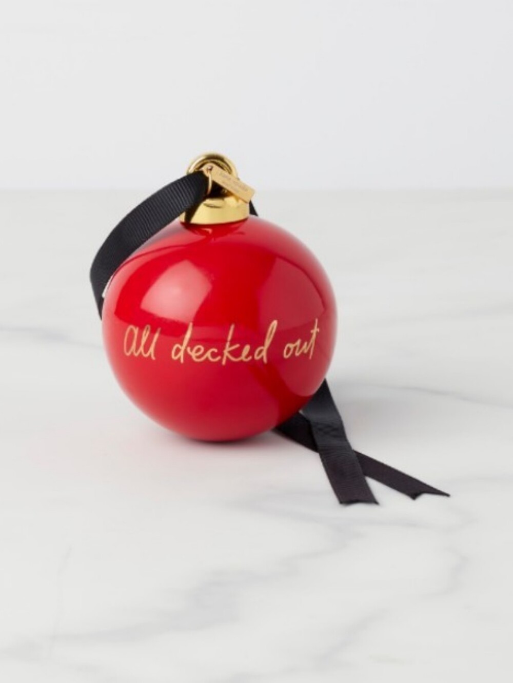 kate spade NEW YORK Ornament "All decked out" Red/Gold/Black BRAND-NEW w/tag